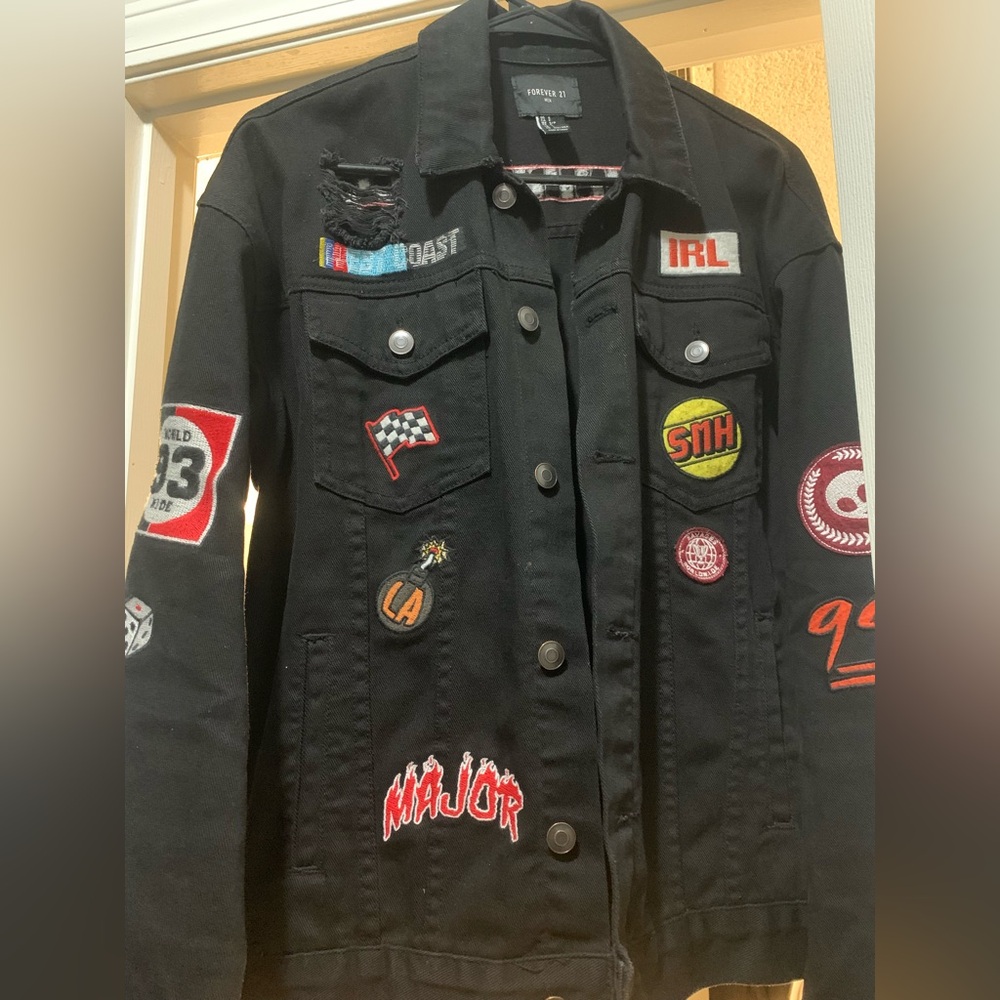 Black Jean Jacket W Patches